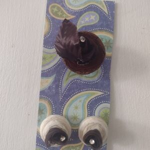 Elegant  Dark Brown and Cream Earrings Set